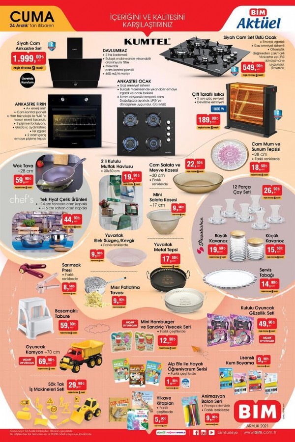 BİM'de bugün neler var? BİM 24 Aralık Cuma Kataloğunda neler var?